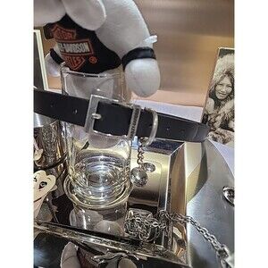 Harley-Davidson Black Leather Belt with Silver Buckle and Charmit Saids Xxxl But